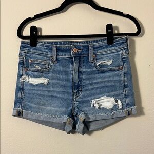 American Eagle Outfitters Stretch High-Waisted Denim Shortie Short Size 6